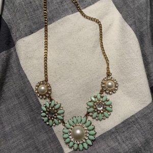 Mint Green Floral Statement Necklace